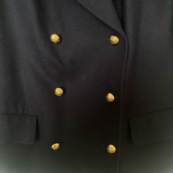 Vintage JAEGER Wool Double Breasted Blazer in Navy Blue - Picture 6 of 11